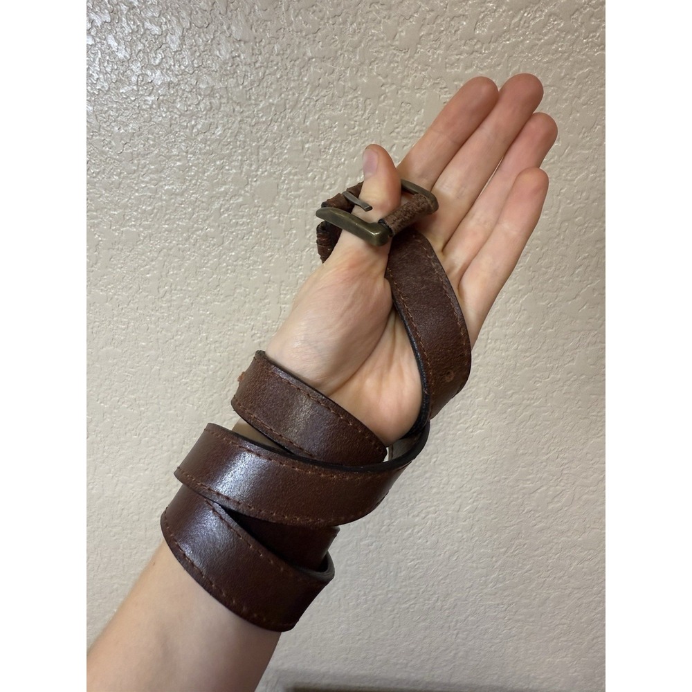 Brown Genuine Leather Belt Made in Guatemala Mexico Brass Buckle Men's Size XL